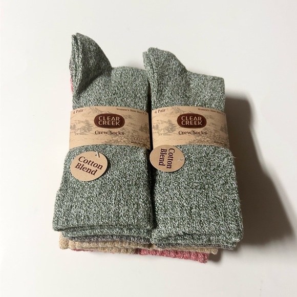 Clear Creek Woman’s Cotton Blend Crew Socks 8 Pairs  Shoe Size 5 to 9 NWT - Picture 2 of 7